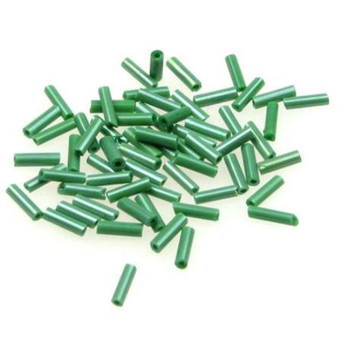 Perlă de sticlă de 6 mm grosime perlă verde -50 grame
