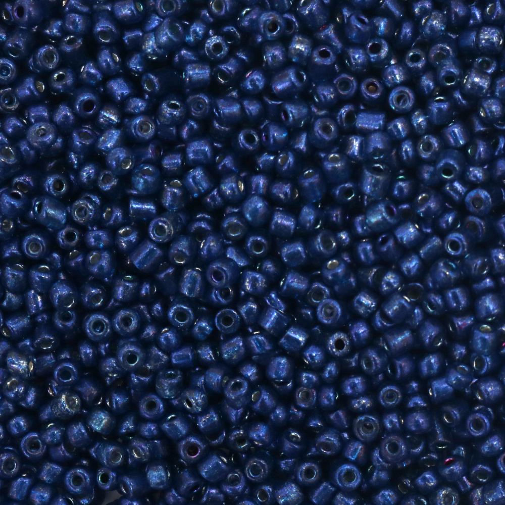 Γυάλινες χάντρες seed 4 mm βαμμένες μπλε -50 γραμμάρια