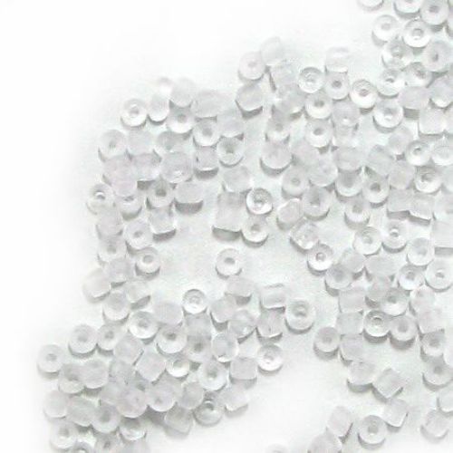 Frosted Glass beads 3 mm white -50 grams