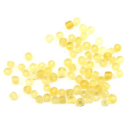 Tiny Transparent Frosted Glass Beads for Jewelry Making, 4 mm, 50 grams