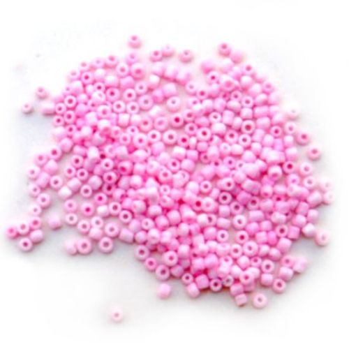 Glass beads 2 mm thick pink melange -50 grams