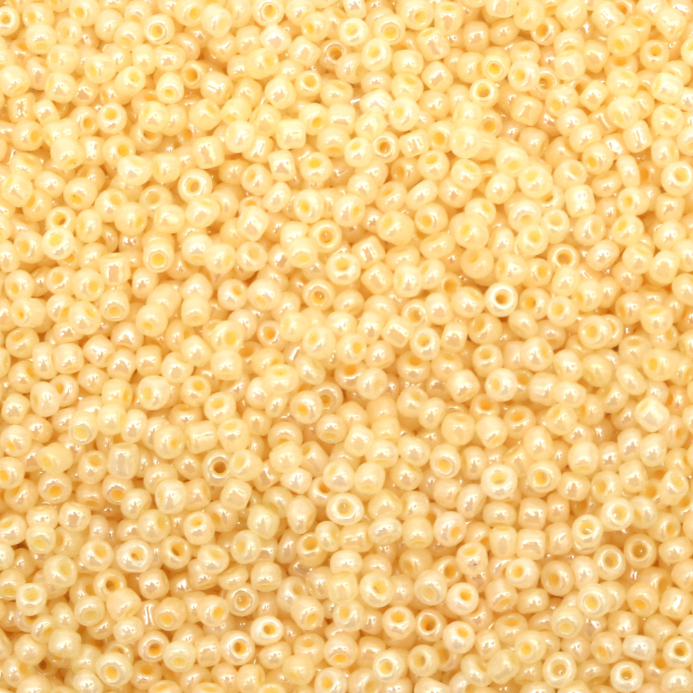 Glass Seed Beads for Jewelry Making / 3 mm / Pale Banana Ceylon - 50 grams
