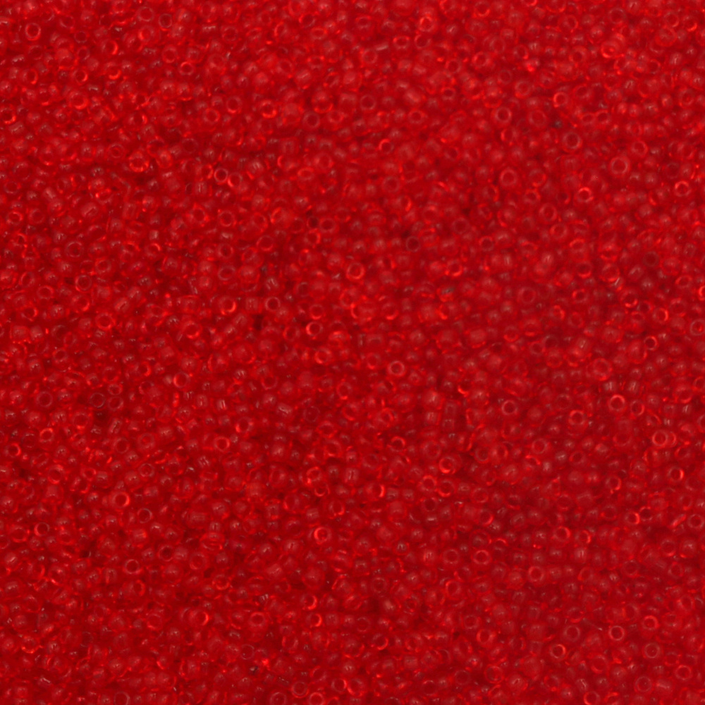 Glass beads 2 mm transparent red -50 grams