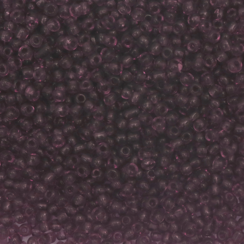 Glass Seed Beads / 4 mm /  Transparent Light Purple - 50 grams