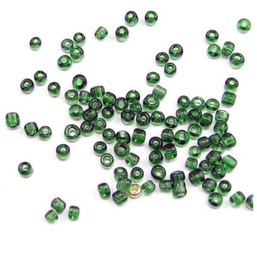 Γυάλινες χάντρες seed 3 mm διάφανο πράσινο 2 -50 γραμμάρια