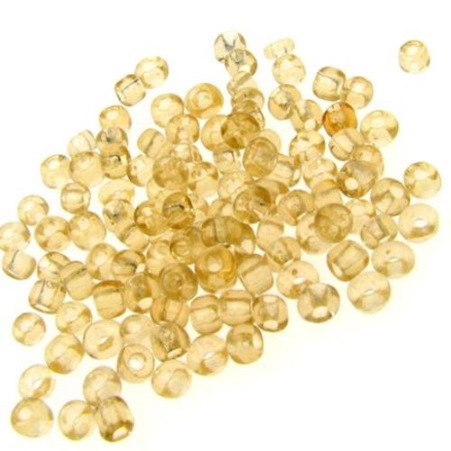 Glass beads 4 mm transparent blanche almond -50 grams