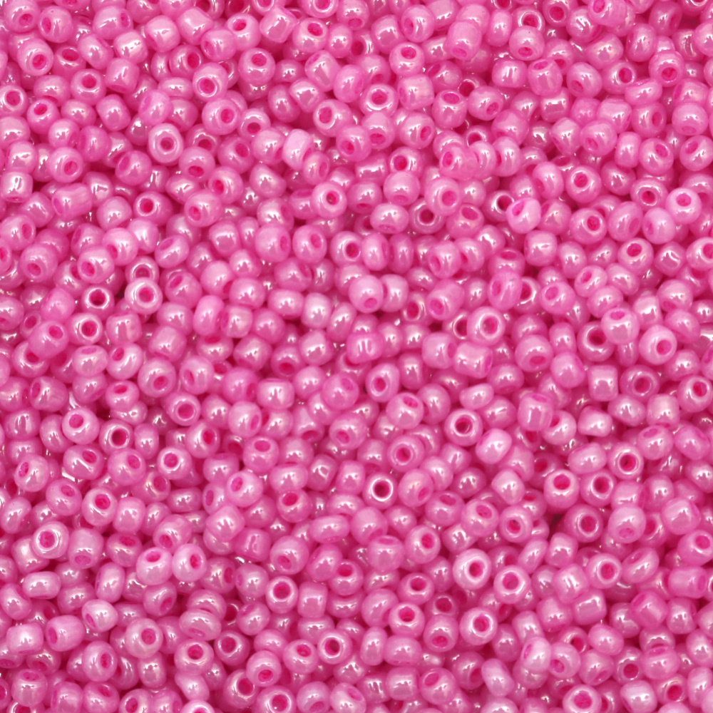 Glass beads 3 mm Ceylon pink 3 -50 grams