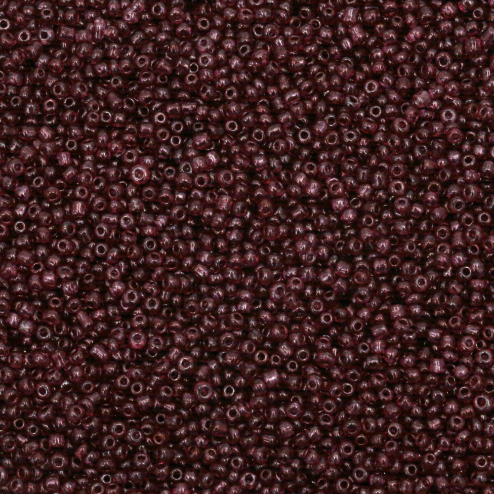 Glass Seed Beads / 2 mm /  Transparent Dark Cyclamen - 50 grams