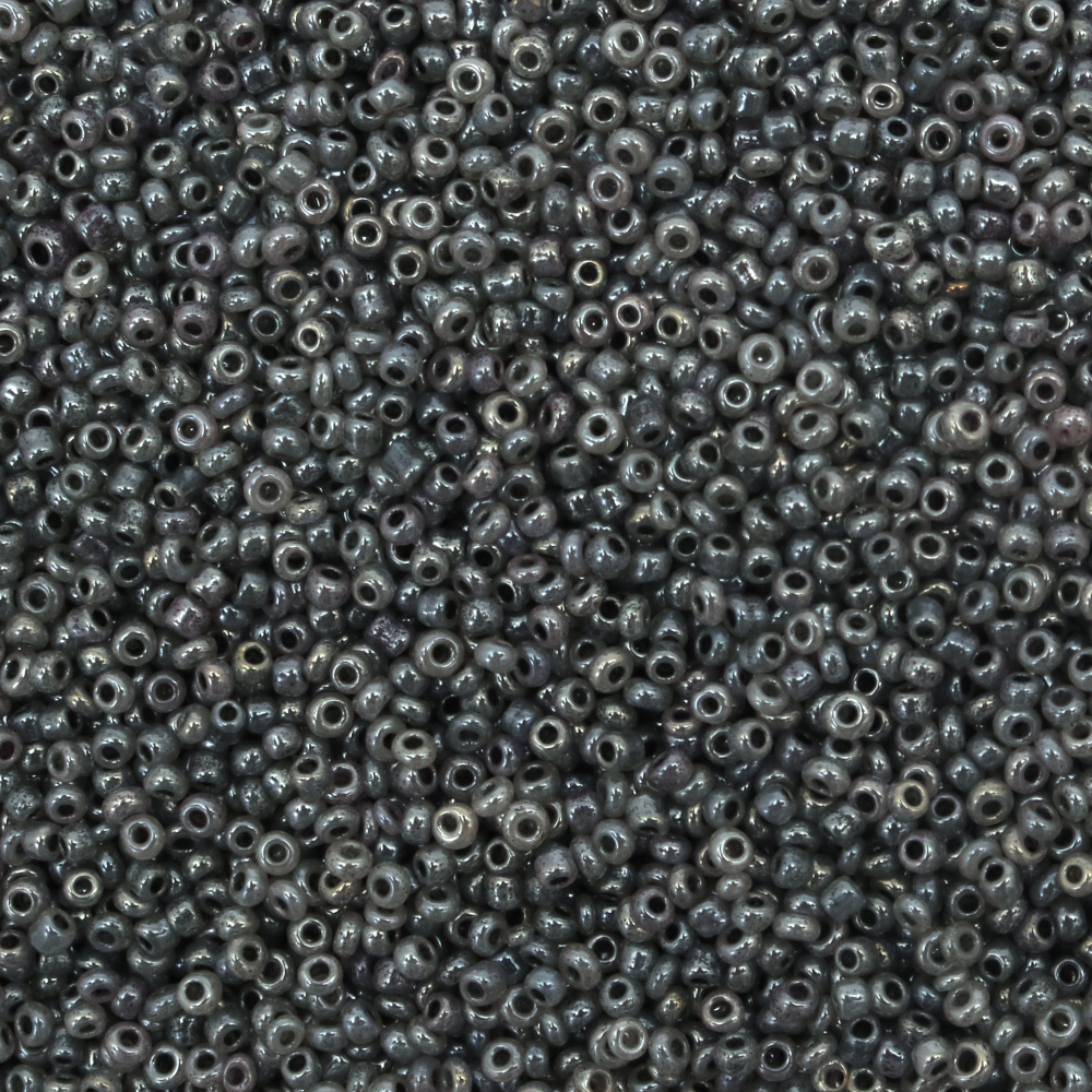 Glass beads, 2 mm, dark gray mélange - 50 grams
