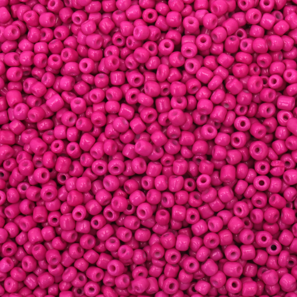 Glass Seed Beads / 4 mm /  Solid Bright Cyclamen - 50 grams