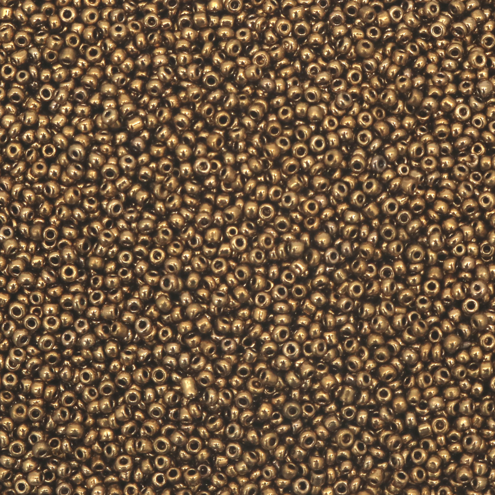 Γυάλινες χάντρες seed 2 mm χρυσή ίριδα -50 γραμμάρια