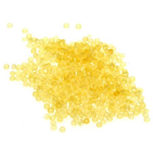 Frosted Glass Seed Beads, Amber, 2 mm, 50 grams