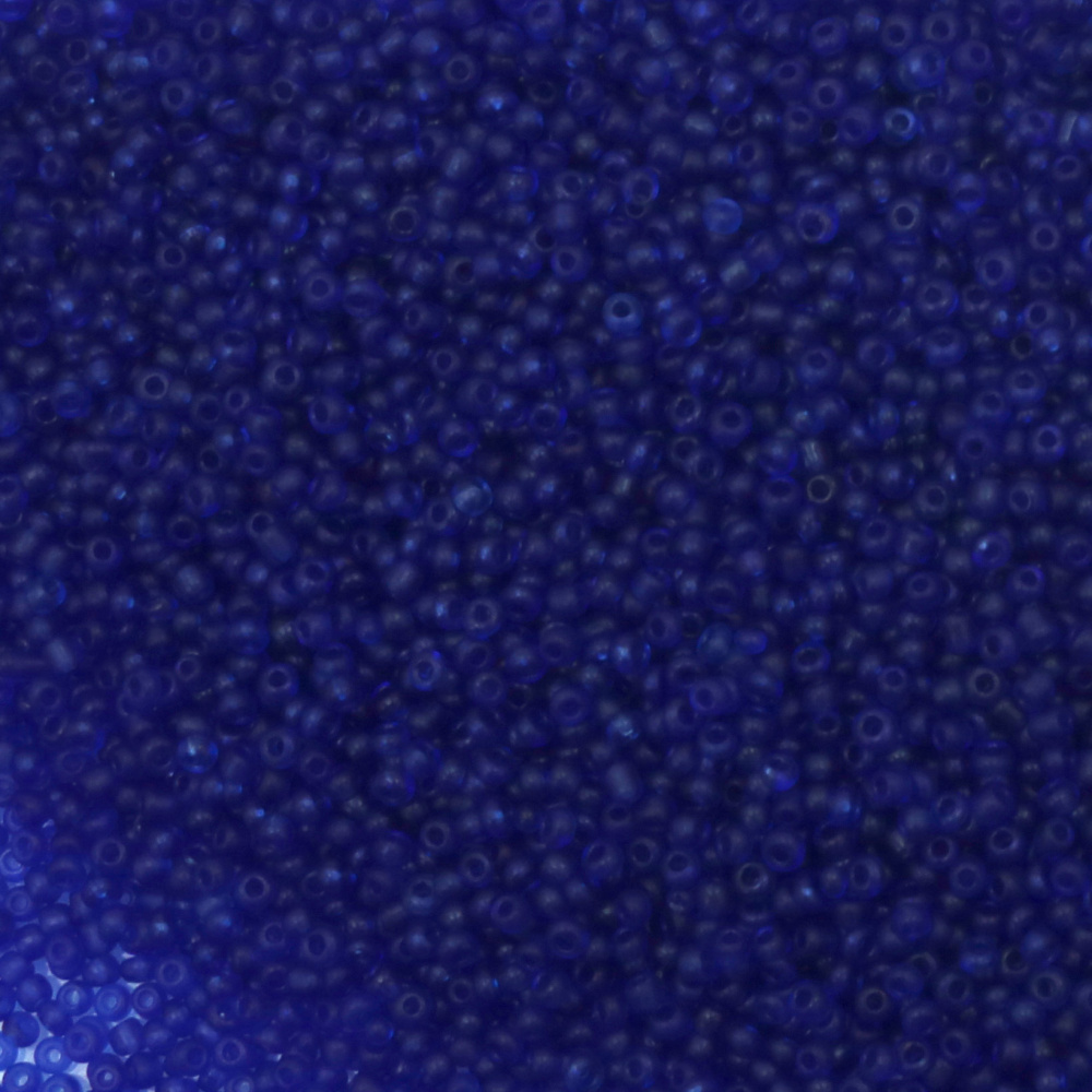 Frosted glass beads 2 mm frosted dark blue -50 grams