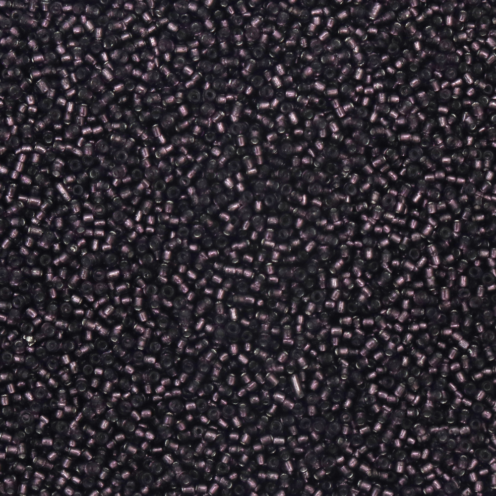 Silver Lined Transparent Glass Seed Beads, Dark Purple, 2 mm, 20 grams