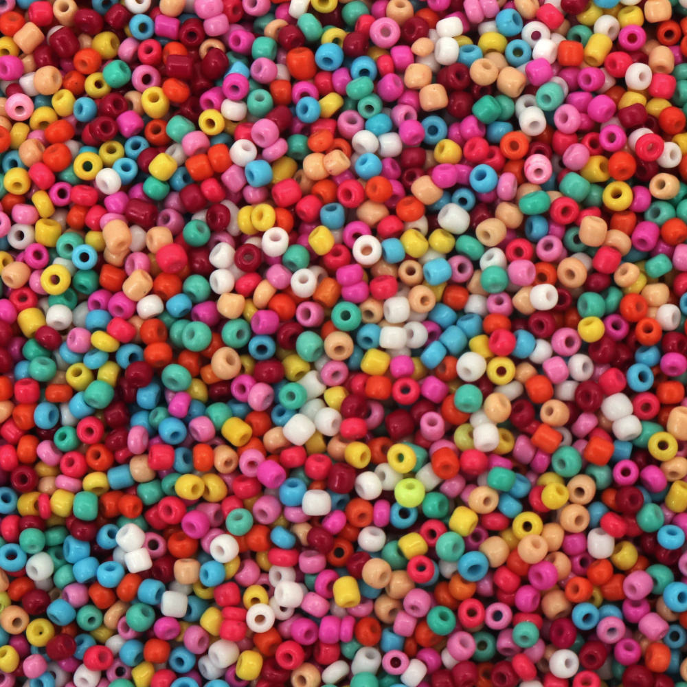 Zářivý duhový vícebarevný mix rokajlových korálků, 2–3 mm, kulaté, pro DIY výrobu šperků a kreativní tvoření