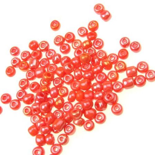 Glass beads  4 mm thick arc dark orange -50 grams