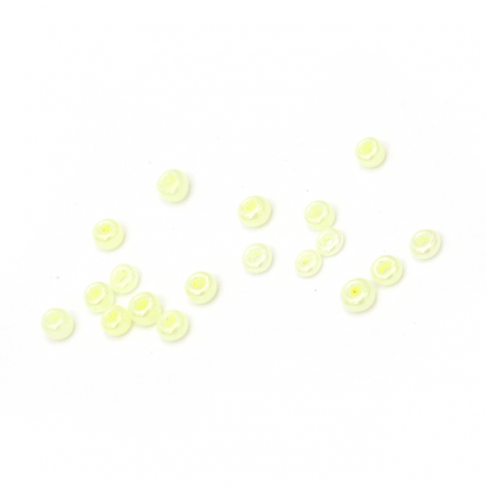 Glass beads 2 mm. Ceylon yellow pale -50 grams
