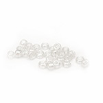 Glass beads 2 mm transparent with a glossy white thread -50 grams