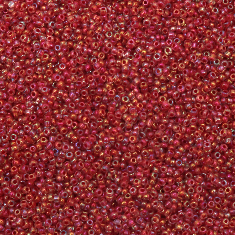 Lined Shiny Transparent Glass Seed Beads, Burgundy Color, 2 mm, 50 grams