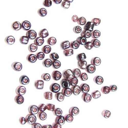 Glass Transparent Seed Beads for Jewelry Making and Craft, Light Purple with a shiny Luster, 4 mm, 50 grams