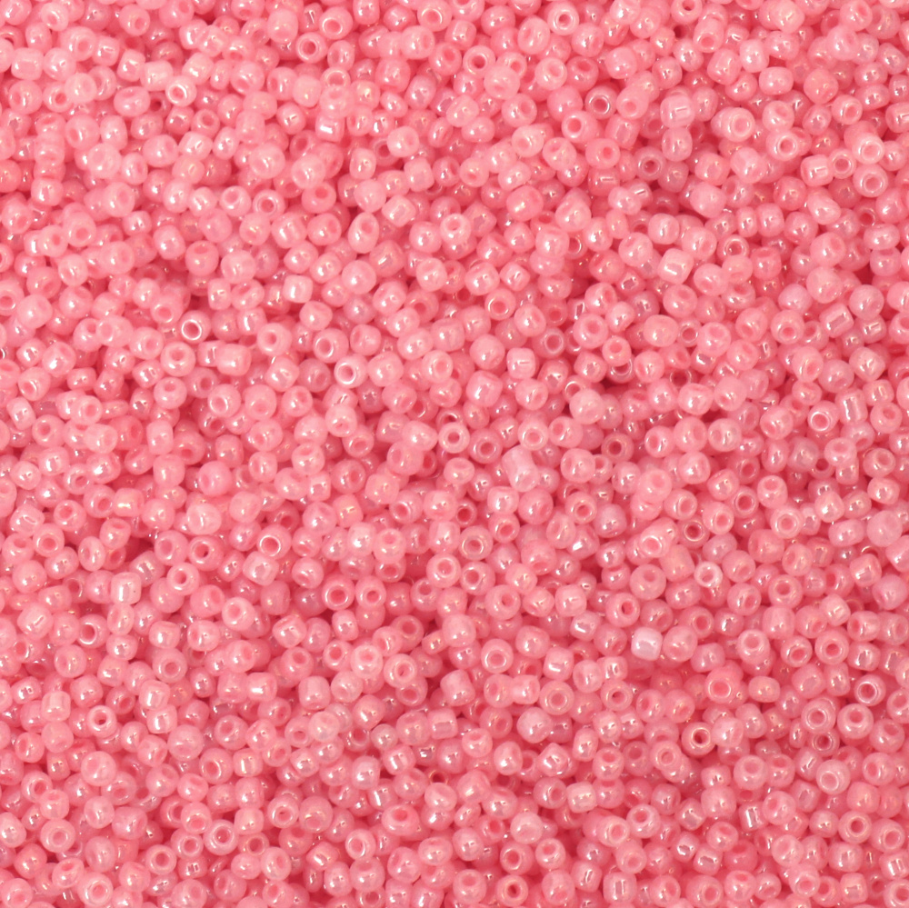 Мъниста стъклена 2 мм цейлон праскова -50 грама