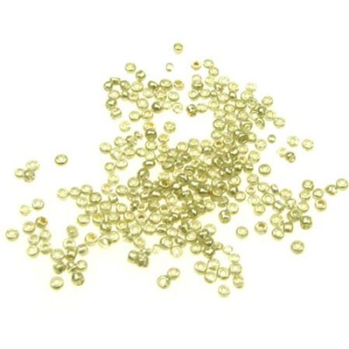 Γυάλινες χάντρες seed 2 mm βαμμένο ανοιχτό κίτρινο -50 γραμμάρια