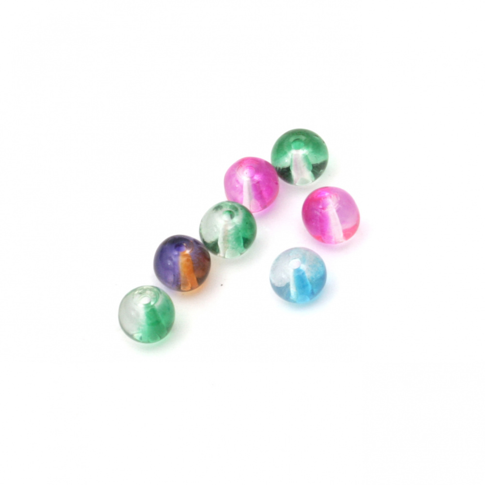 Round Transparent Glass Beads, Assorted, 3.5 - 5 mm, 20 grams, about 167 pieces