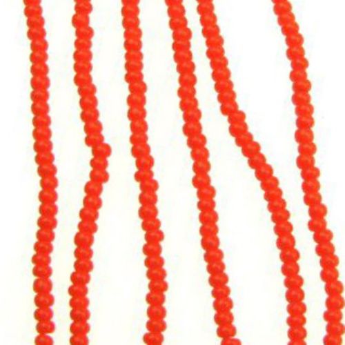 Γυάλινες χάντρες πάχους 2 χιλιοστών τύπου Τσέχικη -12 κορδόνια πορτοκαλί  ~ 36 γραμμάρια ~ 4550 τεμάχια