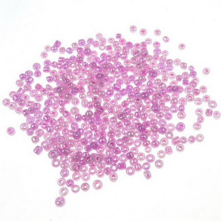 Γυάλινες χάντρες seed 2 mm Κεϋλάνη δύο χρώματα μωβ -50 γραμμάρια