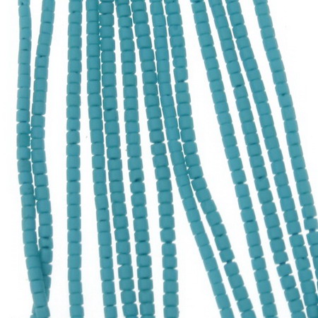 Bugle Glass Seed Beads String, Тurquoise, Afghanistan, 2 mm, String ~ 30 cm