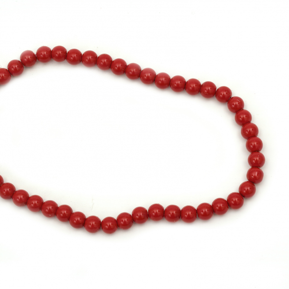 Glass Pearl Beads Strand for Jewelry Making, 8 mm, Hole: 1 mm, Red -90 cm ~ 110 pieces