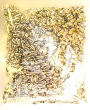 Bead pearl metallic rice 3x6 mm hole 1 mm color silver -50 grams