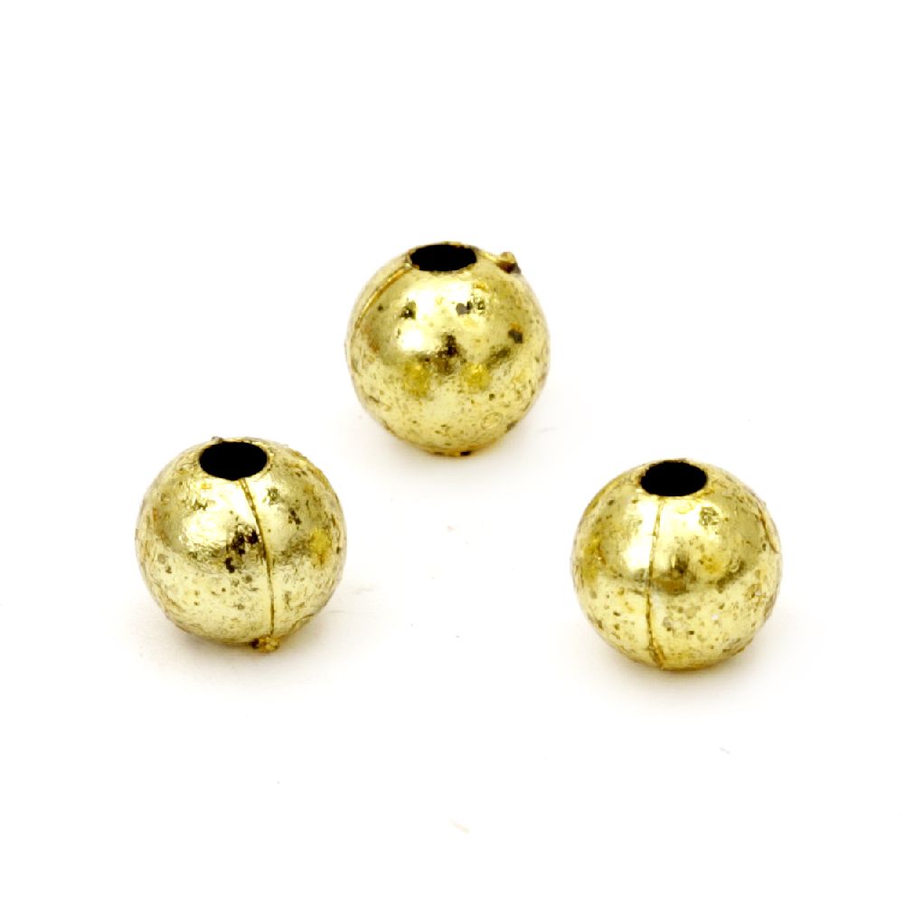 Pearl metallized 8 mm hole 2 mm gold color -50 grams ~ 160 pieces