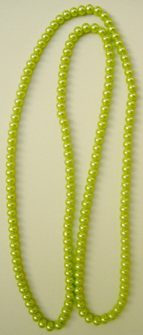 Наниз мъниста стъкло перла 8 мм светло зелена -120см