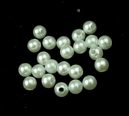 Bead pearl bead 5 mm hole 1 mm white -50 grams ~ 890 pieces