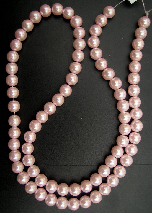 Round Glass Pearl Beads Strand, Satin Luster Beads for DIY Jewelry Making, 12 mm, Pink ~ 80 cm ~ 76 pieces