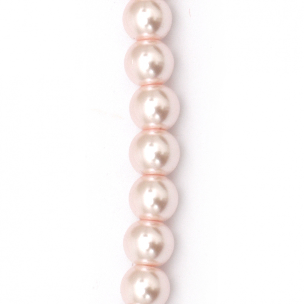 Sheeny Glass Round Pearl Beads Strand, Delicate Pink, 4 mm, Hole: 1 mm, 80 cm strand,  about 216 pieces 