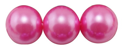 Shiny round glass beads, pearl string for DIY jewelry findings 6 mm hole 1 mm warm pink ~ 80cm ~ 140 pieces