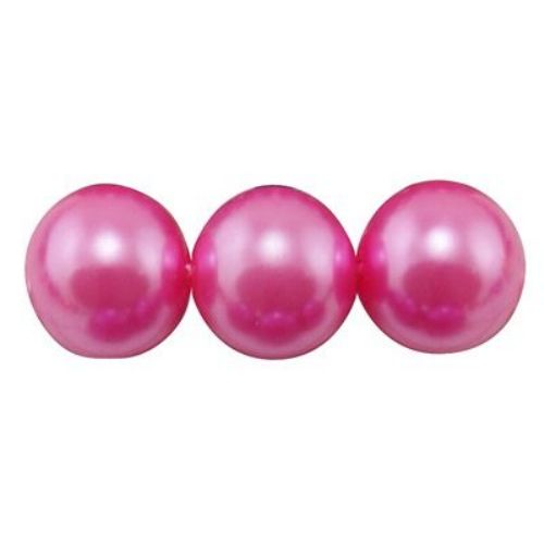 Strand Glass Round Beads with Pearl Coating, 8 mm, Pink, 80 cm strand, 110 pieces 