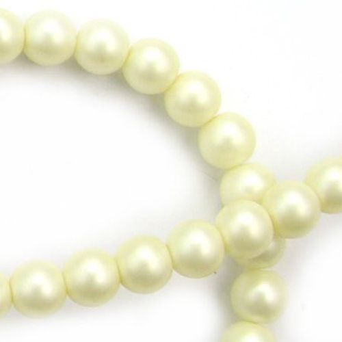 Glass beads with pearl coating for vintage jewelry making 8 mm hole 1~1.5 mm frosted silky white ~ 80cm ~ 105 pieces