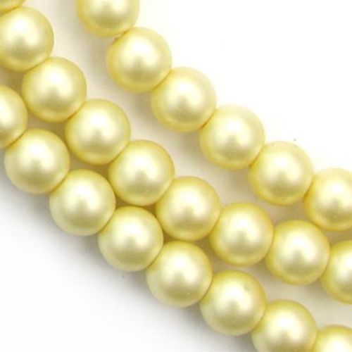 Matte string glass pearl beads, ball shaped for DIY earrings, necklace jewelry making 8 mm hole 1 mm beige ~ 85 cm ~ 105 pieces