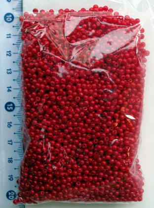Perle 3 mm ABS 1 roșu de calitate -50 grame