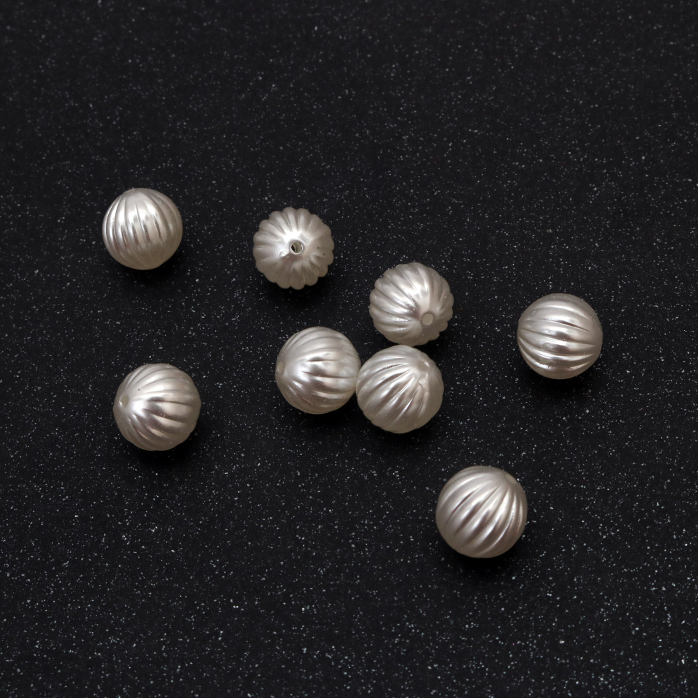Perla pepene galben 12 mm gaura 1,5 mm culoare alb -20 grame ~20 bucati 