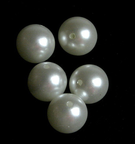 Faux Pearl Beads 12 mm with 1 hole ~ 15 pieces