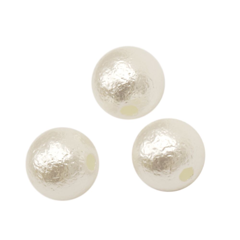 Round Plastic Pearl Beads for DIY Jewelry and Decorations, White, 8x7 mm, Hole: 2 mm, 20 gr, 75 pieces 