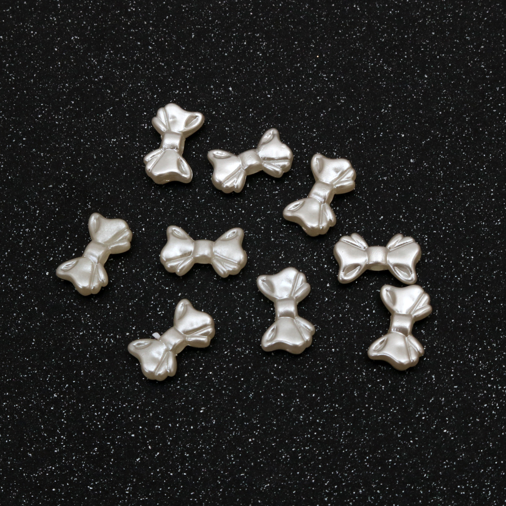 Pearl ribbon beads, 15x9x4mm, hole size 2mm, cream color - 50 pieces