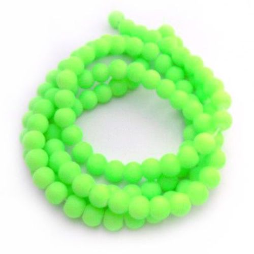 String glass rubber beads for jewelry making, DIY fringes of beads 8 mm hole 1 mm  green ~ 80 cm ~ 105 pieces
