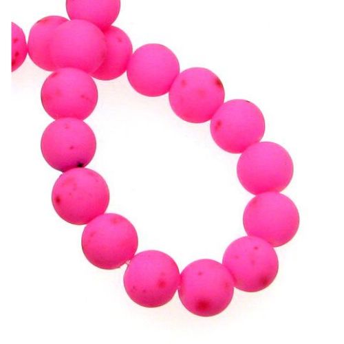 String Glass Round Rubber Beads for DIY Jewelry, 8 mm, Hole: 1mm, Pink, 80 cm, 105 pieces 