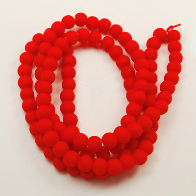 Elegant glass rubber beads strand for DIY lamp and curtain accessories, jewelry making 14 mm hole 1~1.5 mm red ~ 80 cm ~ 60 pieces
