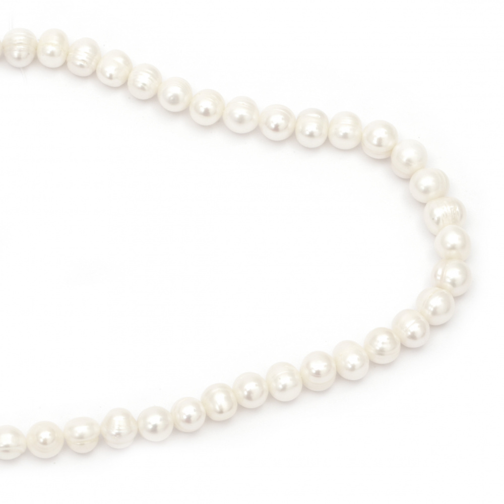 String Beads Natural Pearl 10~11mm Hole 1mm Class A Color Cream ~ 38pcs